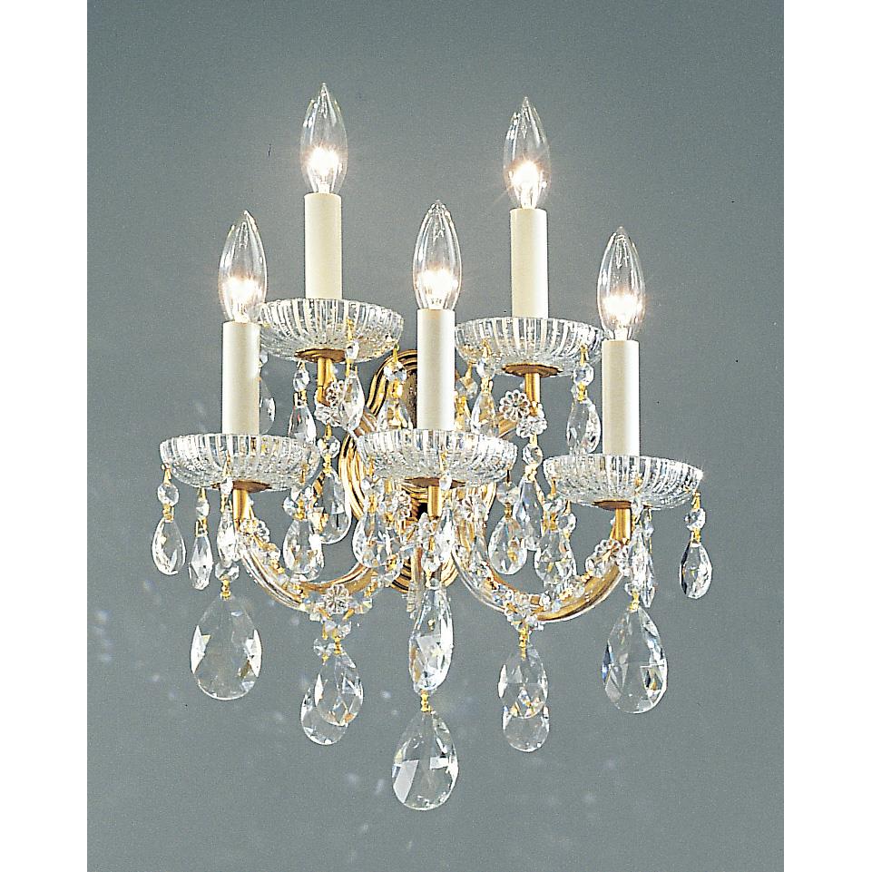 Classic Lighting 8125 OWG C Maria Theresa Wall Sconce in Olde World Gold with Crystalique