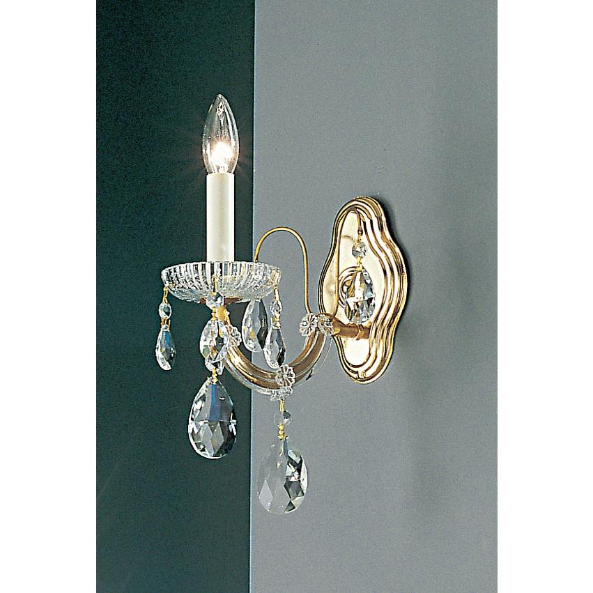Classic Lighting 8127 OWG C Maria Theresa Wall Sconce in Olde World Gold with Crystalique