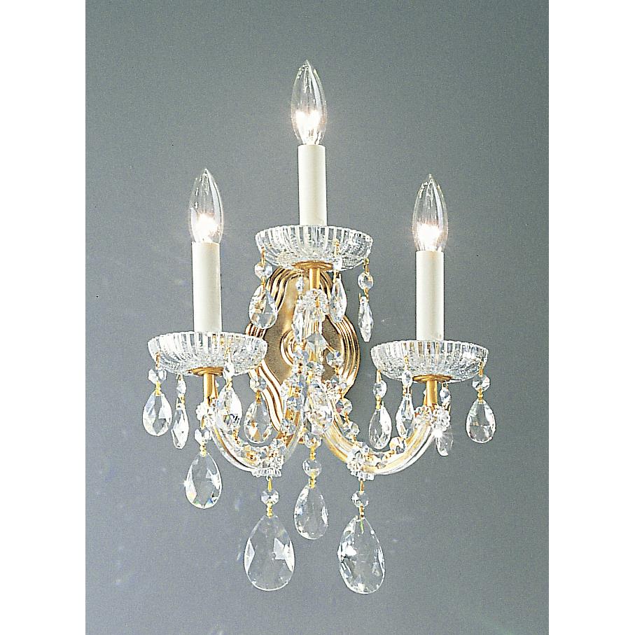 Classic Lighting 8129 OWG C Maria Theresa Wall Sconce in Olde World Gold with Crystalique