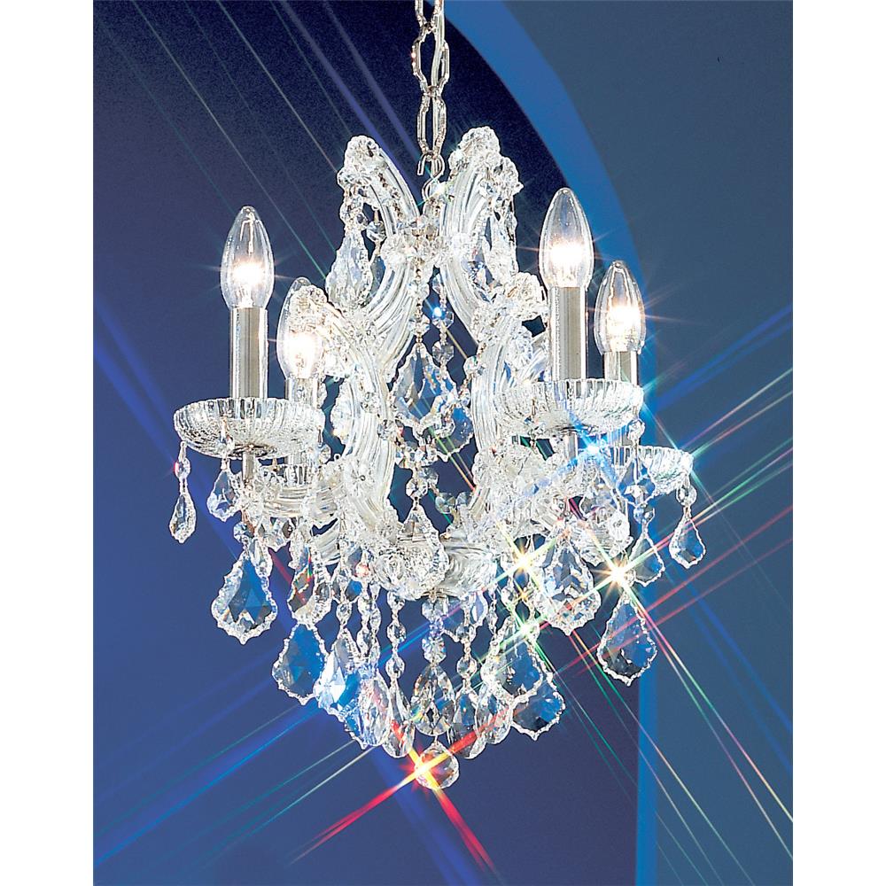 Classic Lighting 8134 OWG C Maria Theresa Mini Chandelier in Olde World Gold with Crystalique