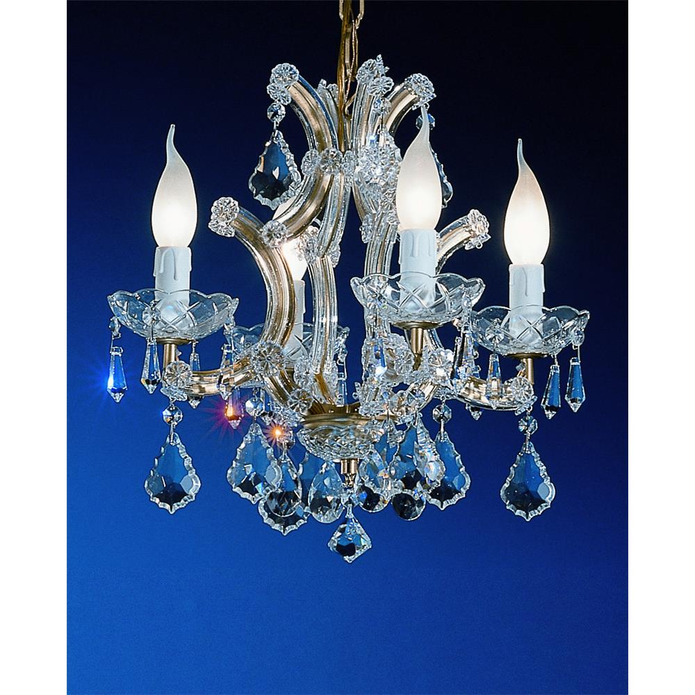 Classic Lighting 8194 OWG C Maria Theresa Mini Chandelier in Olde World Gold with Crystalique