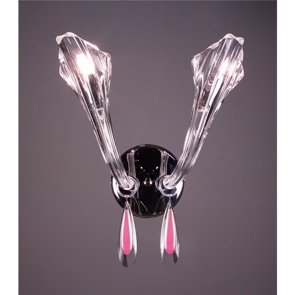 Classic Lighting 82022 CH PINK Inspiration Wall Sconce in Chrome with Pink