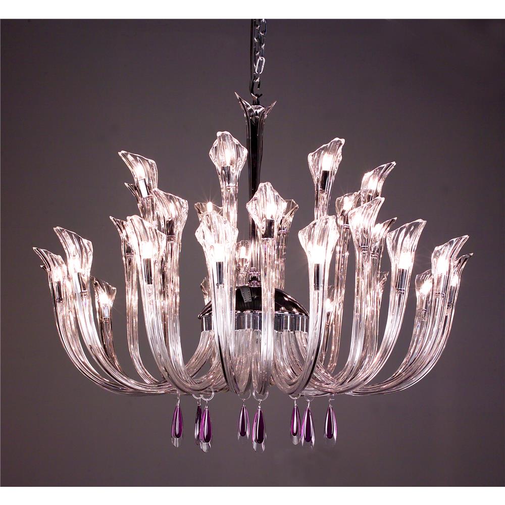Classic Lighting 82025 CH AT Inspiration Chandelier in Chrome with Amethyst