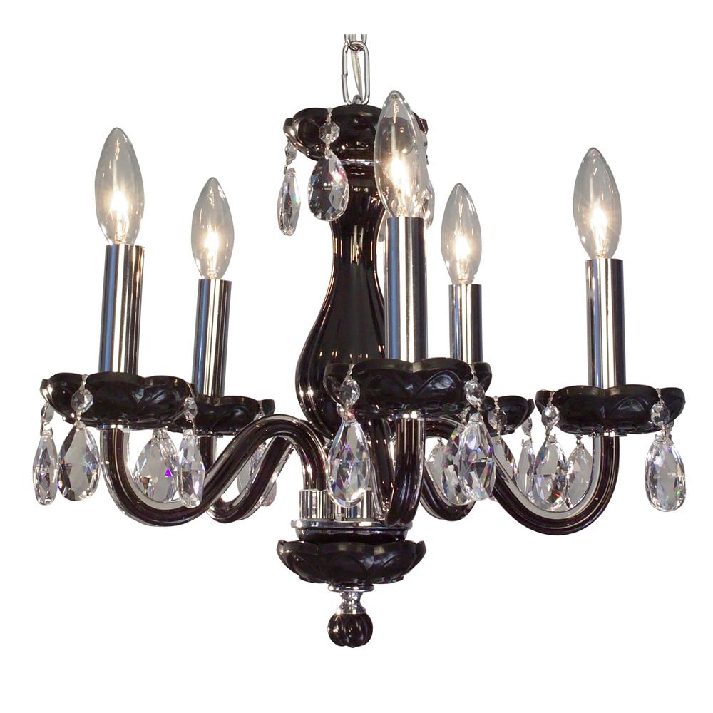 Classic Lighting 82045 BLK CPPR Monaco Chandelier in Black with Crystalique-Plus Prisms