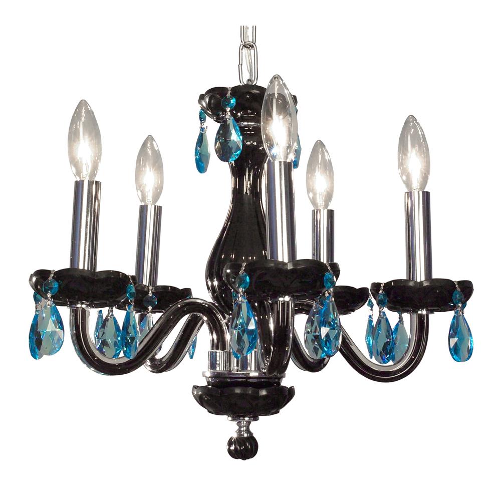 Classic Lighting 82045 BLK CSA Monaco Chandelier in Black with Crystalique Sapphire
