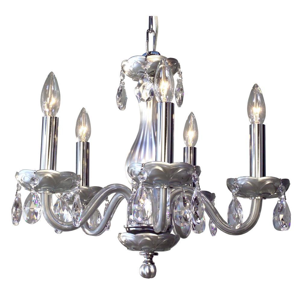 Classic Lighting 82045 SIL CPFR Monaco Chandelier in Silver Painted with Crystalique-Plus French Pendalogs