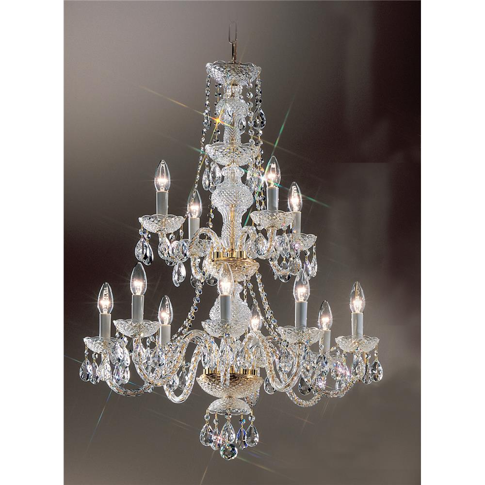 Classic Lighting 8209 GP I Monticello Chandelier in Gold Plated with Italian Crystal