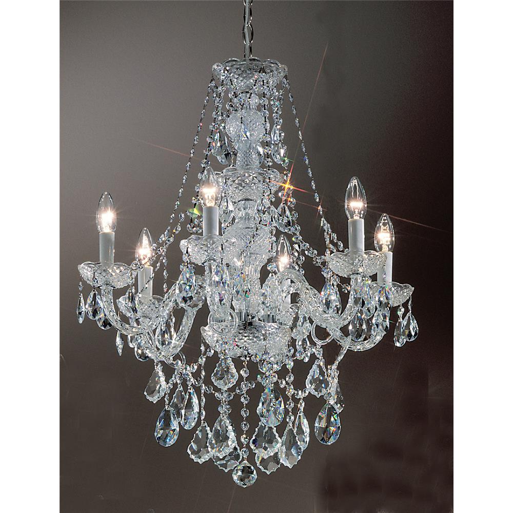 Classic Lighting 8256 CH C Monticello Chandelier in Chrome with Crystalique