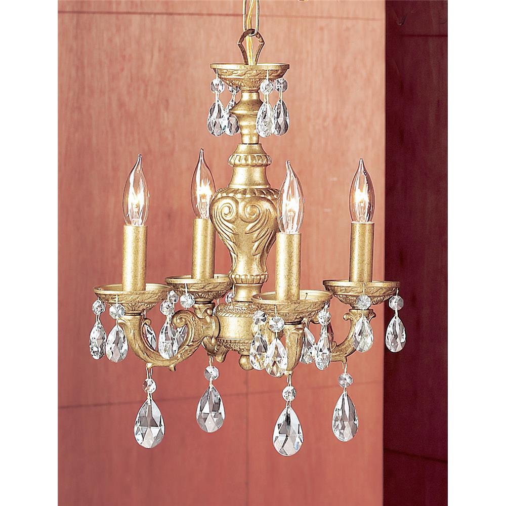 Classic Lighting 8334 OG C Gabrielle Mini Chandelier in Olde Gold with Crystalique