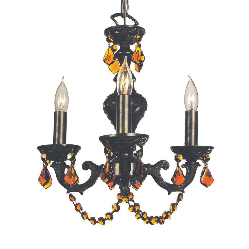 Classic Lighting 8335 EB CPFR Gabrielle Color Mini Chandelier in English Bronze with Crystalique-Plus French Pendalog