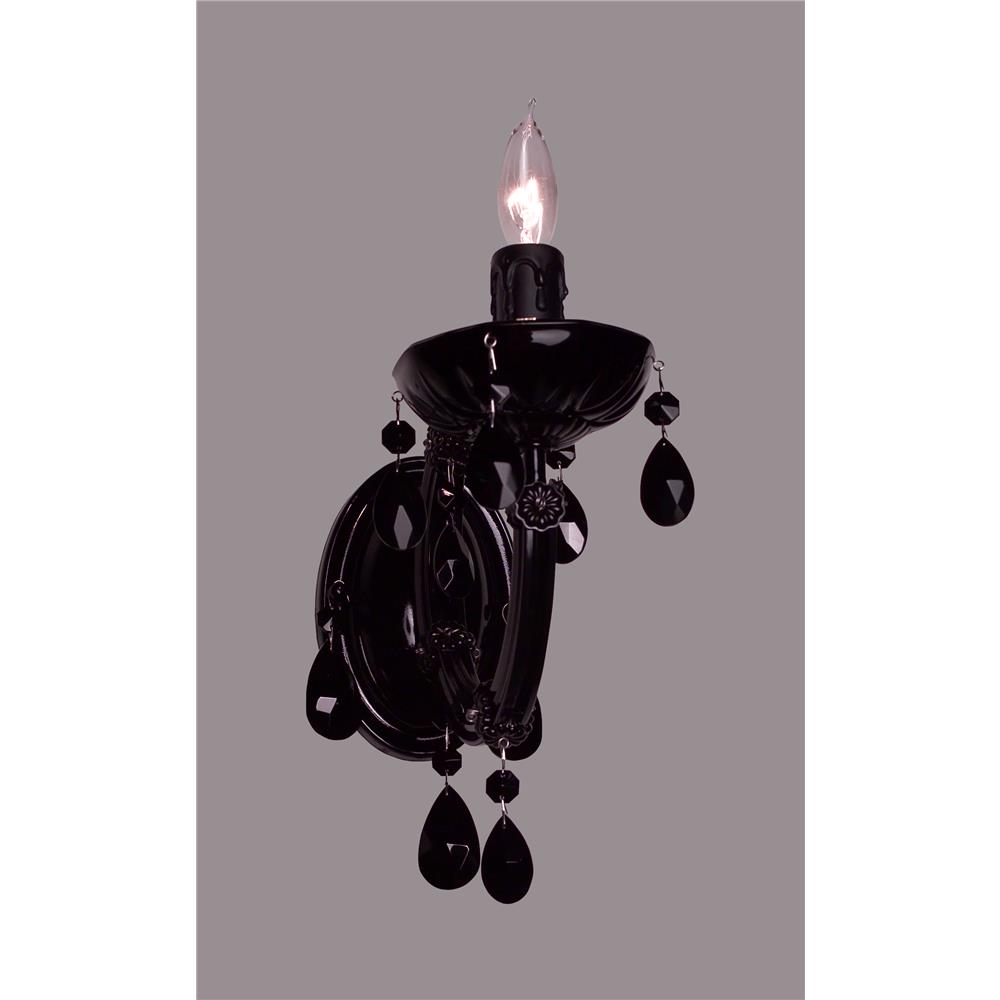 Classic Lighting 8341 BBLK CP Rialto Traditional Wall Sconce in Black on Black with Crystalique-Plus