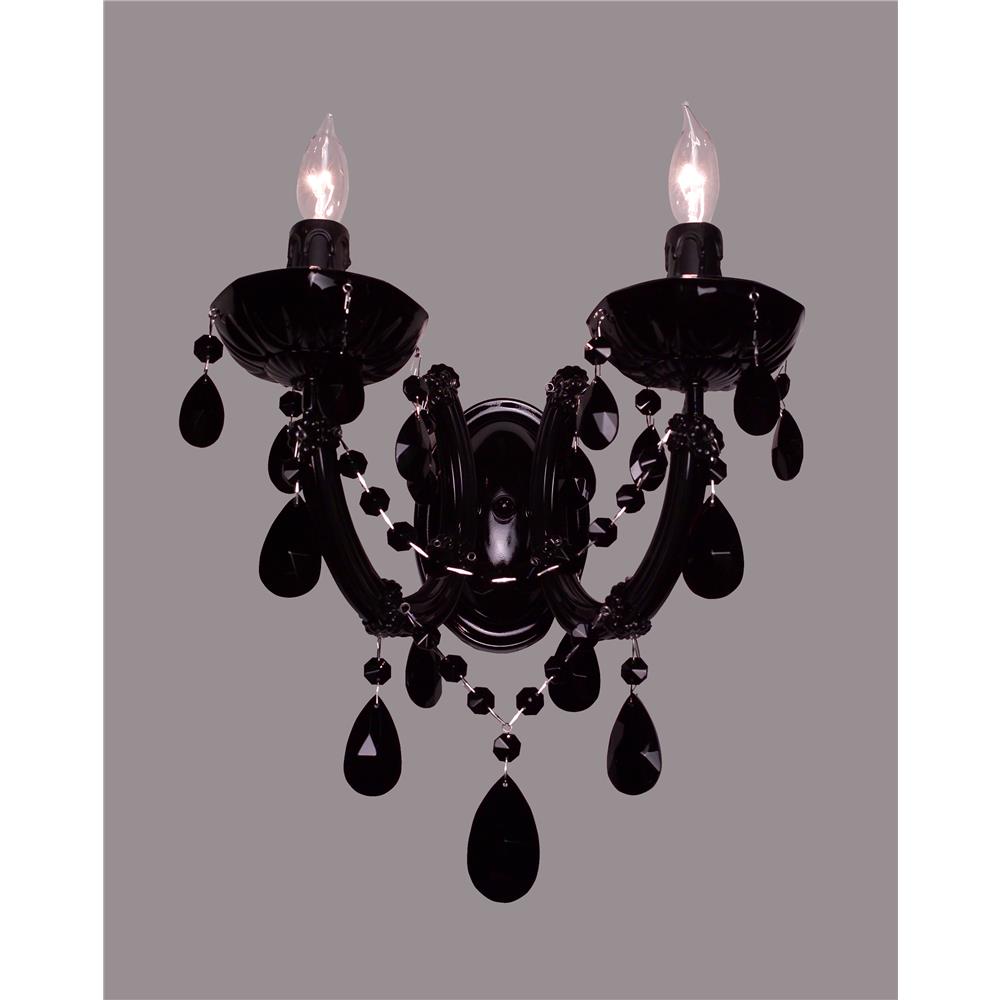 Classic Lighting 8342 BBLK CP Rialto Traditional Wall Sconce in Black on Black with Crystalique-Plus