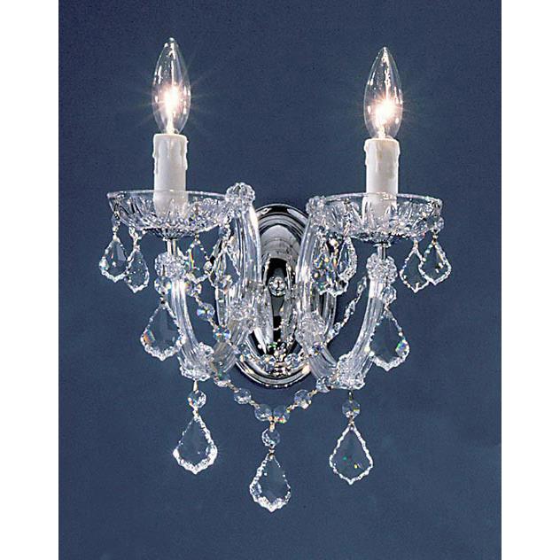 Classic Lighting 8342 CH CP Rialto Traditional Wall Sconce in Chrome with Crystalique-Plus