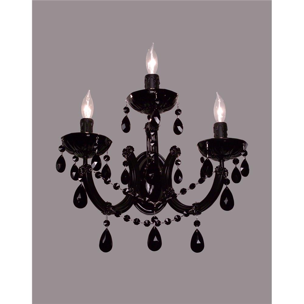 Classic Lighting 8343 BBLK CP Rialto Traditional Wall Sconce in Black on Black with Crystalique-Plus
