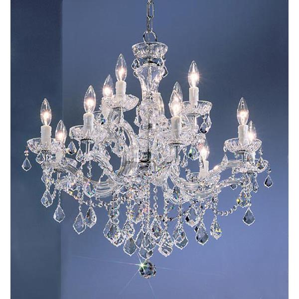 Classic Lighting 8344 GP CGT Rialto Traditional Chandelier in Gold Plated with Crystalique Golden Teak