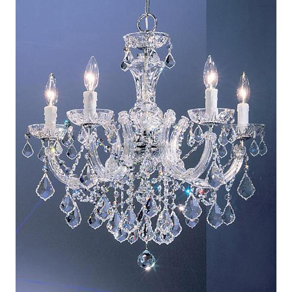 Classic Lighting 8345 CH CBK Rialto Traditional Chandelier in Chrome with Crystalique Black