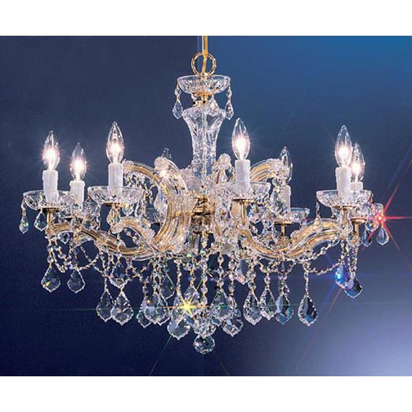 Classic Lighting 8348 GP CP Rialto Traditional Chandelier in Gold Plated with Crystalique-Plus