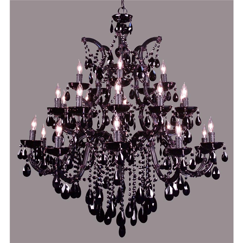 Classic Lighting 8349 BBLK CBK Rialto Traditional Chandelier in Black on Black with Crystalique Black