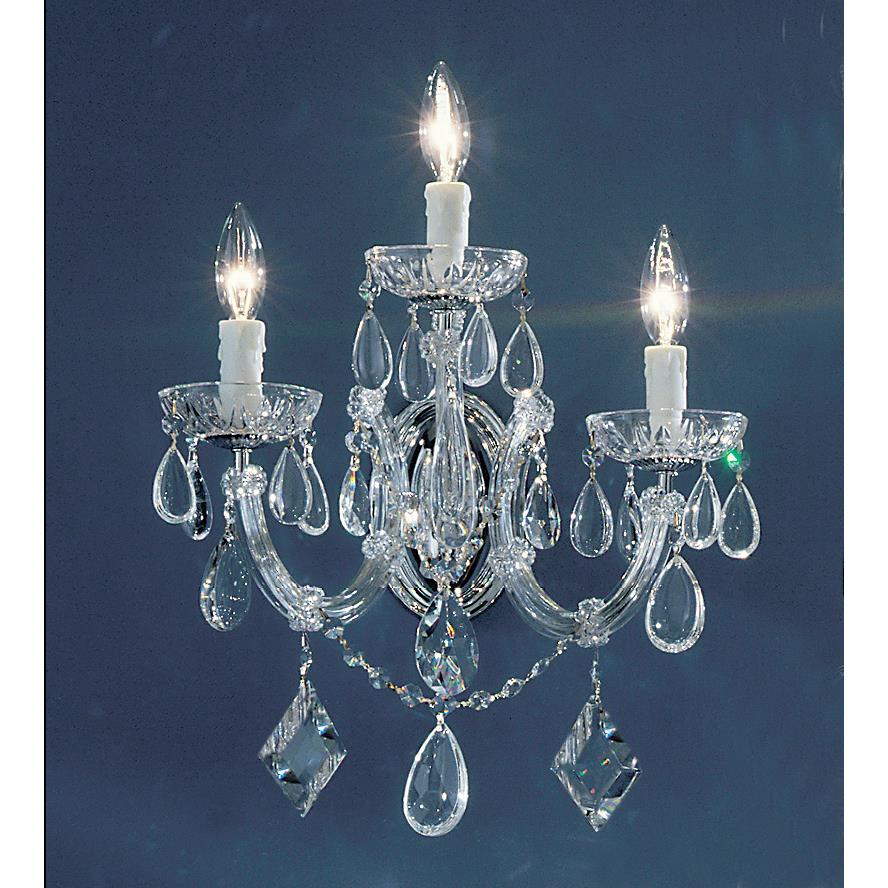 Classic Lighting 8353 CH C Rialto Contemporary Wall Sconce in Chrome with Crystalique