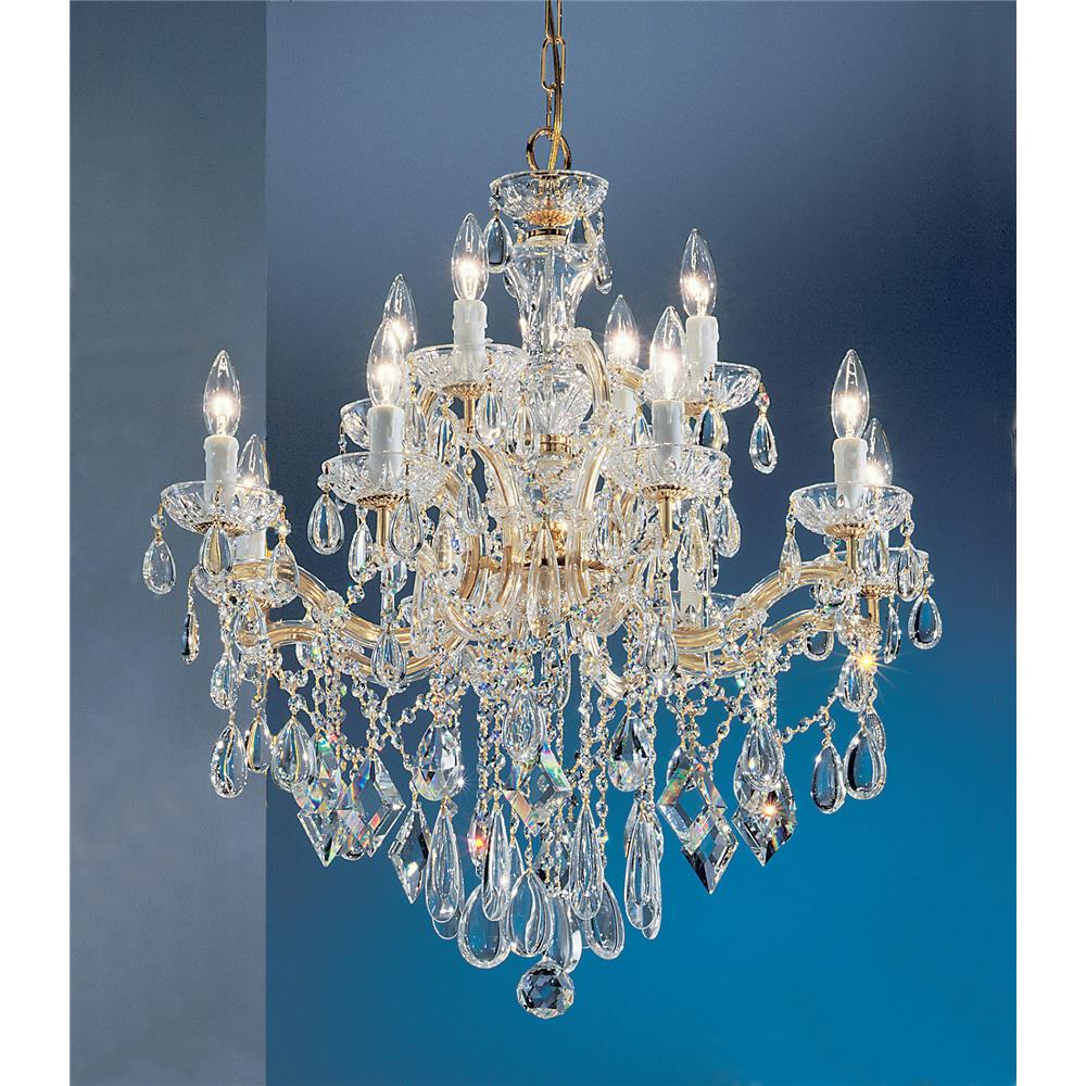 Classic Lighting 8354 GP C Rialto Contemporary Chandelier in Gold Plated with Crystalique