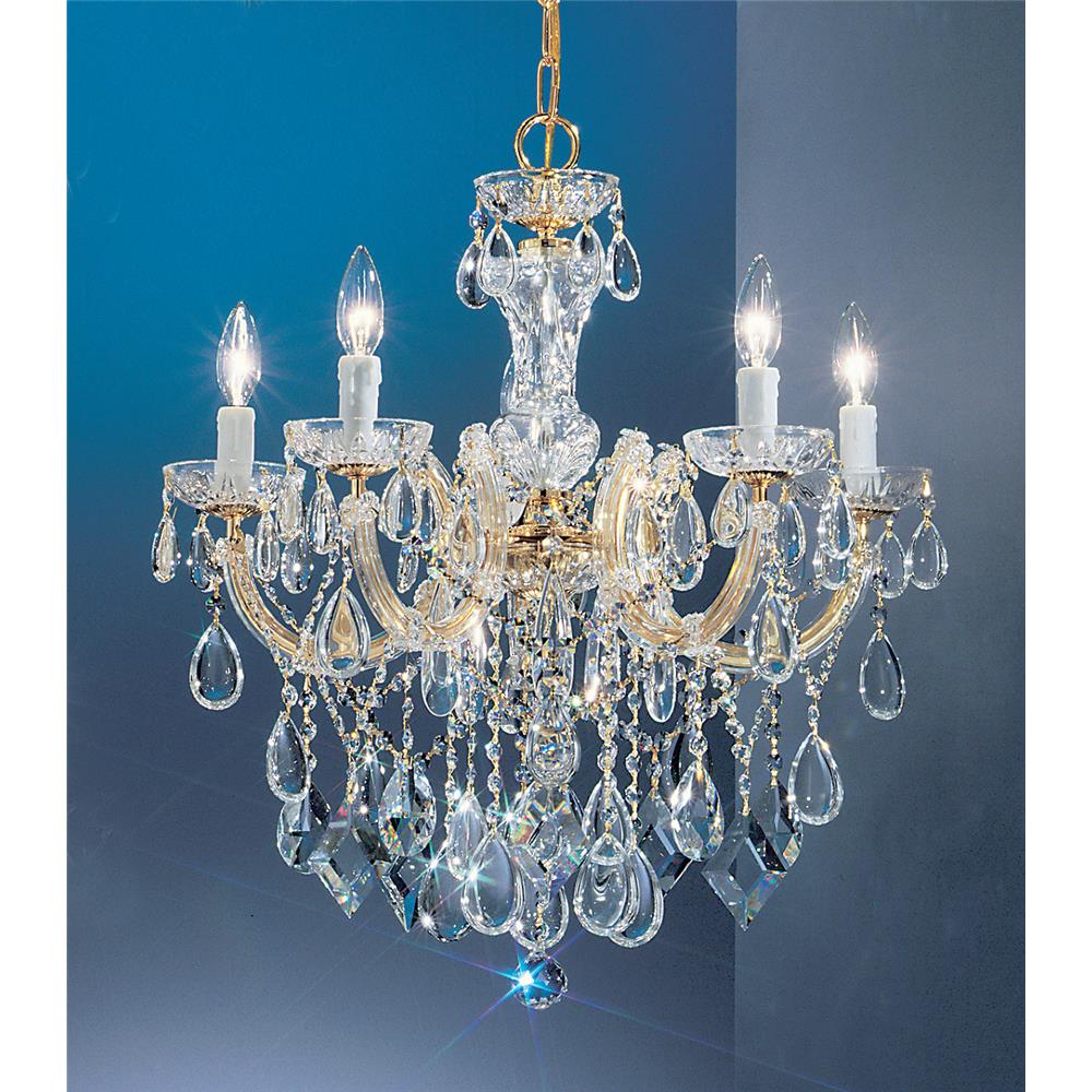 Classic Lighting 8355 GP C Rialto Contemporary Chandelier in Gold Plated with Crystalique