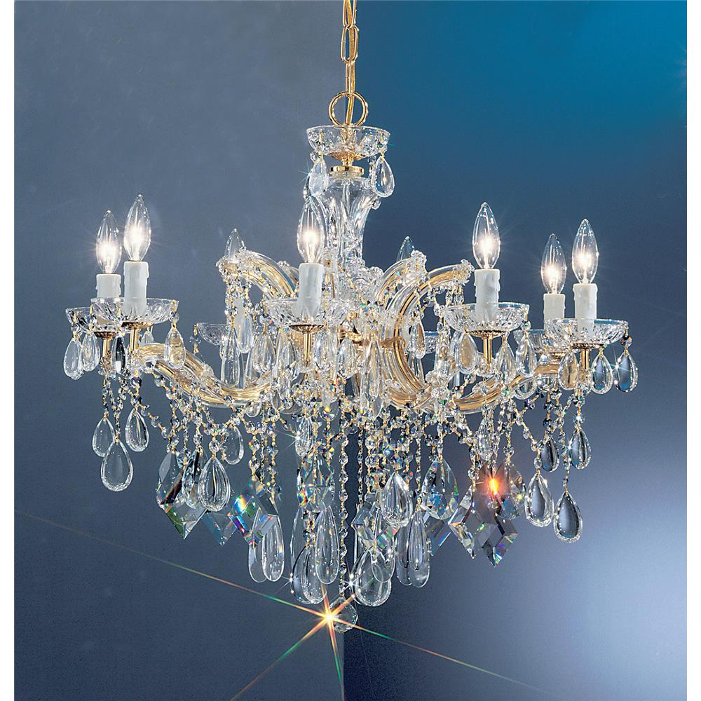 Classic Lighting 8358 GP C Rialto Contemporary Chandelier in Gold Plated with Crystalique