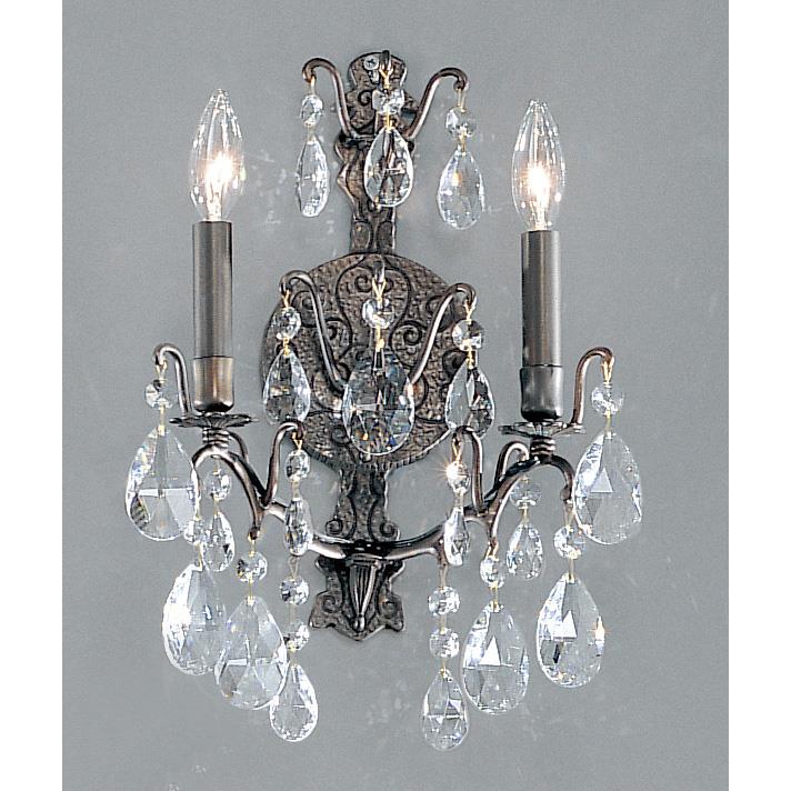 Classic Lighting 9000 AB C Versailles Wall Sconce in Antique Bronze with Crystalique