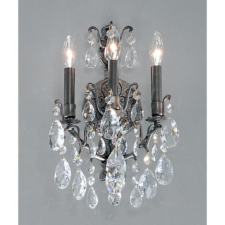 Classic Lighting 9001 AB C Versailles Wall Sconce in Antique Bronze with Crystalique