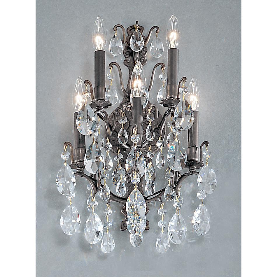 Classic Lighting 9002 AB C Versailles Wall Sconce in Antique Bronze with Crystalique