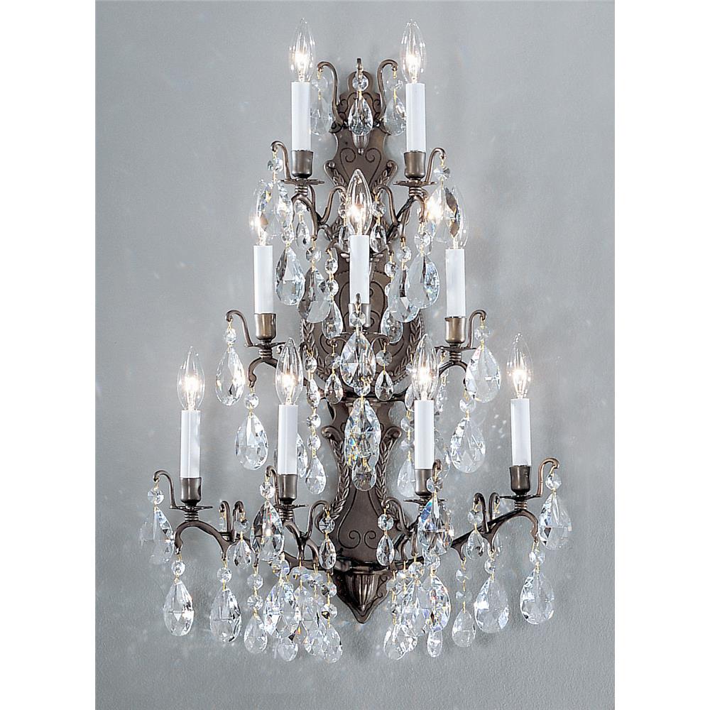 Classic Lighting 9003 AB C Versailles Wall Sconce in Antique Bronze with Crystalique