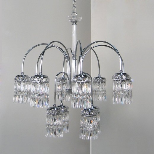 Classic Lighting 1088 AW CP Cascade Chandelier in Antique White with Crystalique-Plus