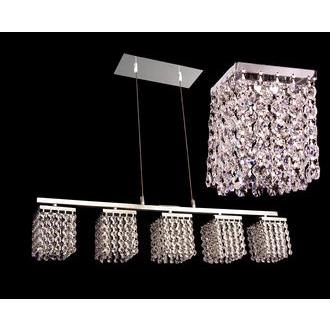 Classic Lighting 16105 AG Bedazzle Linear Chandelier in Chrome with Crystalique-Plus Antique Green