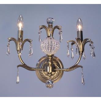 Classic Lighting 16112 ABR CP Sharon Wall Sconce in Antique Brass with Crystalique-Plus