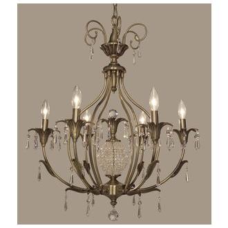 Classic Lighting 16116 ABR CP Sharon Chandelier in Antique Brass with Crystalique-Plus