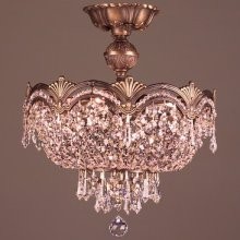 Classic Lighting 1856 RB CP Regency II Semi-Flush Ceiling Mount in Roman Bronze with Crystalique-Plus