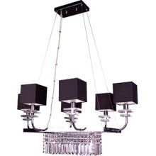 Classic Lighting 1936 BLK CPR Quadrille Chandelier in Black with Crystalique-Plus Rectangles