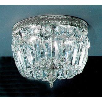 Classic Lighting 52208 MS I Crystal Baskets Flush Ceiling Mount in Millennium Silver with Italian Crystal