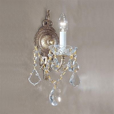 Classic Lighting 5541 RB C Madrid Imperial Wall Sconce in Roman Bronze with Crystalique