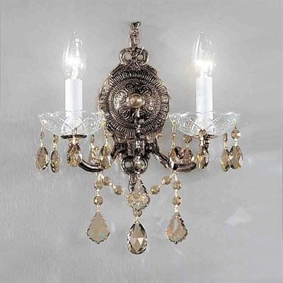 Classic Lighting 5542 RB C Madrid Imperial Wall Sconce in Roman Bronze with Crystalique