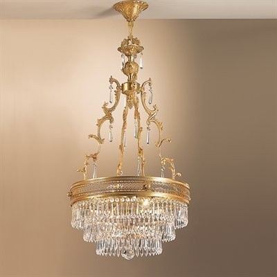Classic Lighting 55514 FG C Renaissance Pendant in French Gold with Crystalique