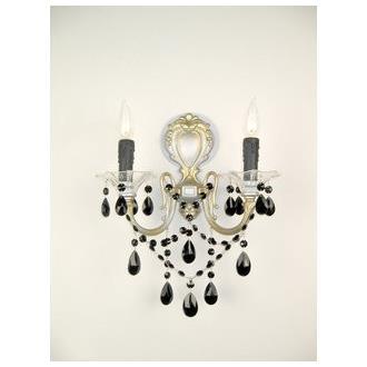 Classic Lighting 57002 CHP CBK Via Venteo Wall Sconce in Champagne Pearl with Crystalique Black