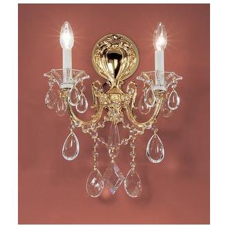 Classic Lighting 57002 G CBK Via Venteo Wall Sconce in 24k Gold Plated with Crystalique Black