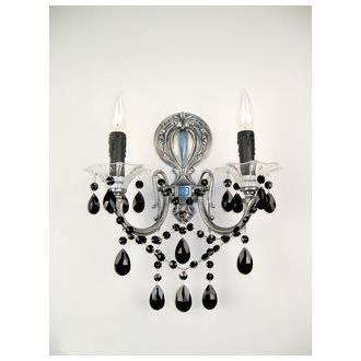 Classic Lighting 57002 MS CBK Via Venteo Wall Sconce in Millennium Silver with Crystalique Black