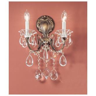 Classic Lighting 57002 RB C Via Venteo Wall Sconce in Roman Bronze with Crystalique