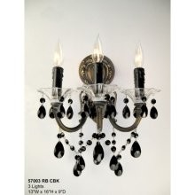 Classic Lighting 57003 RB CBK Via Venteo Wall Sconce in Roman Bronze with Crystalique Black