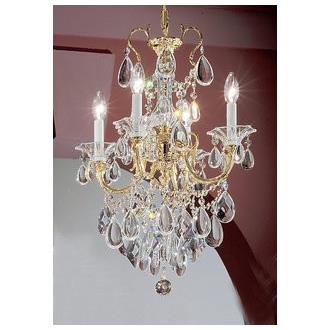 Classic Lighting 57004 G CBK Via Venteo Mini Chandelier in 24k Gold Plated with Crystalique Black