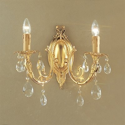 Classic Lighting 5702 G C Princeton Wall Sconce in 24k Gold Plated with Crystalique