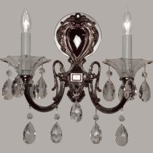 Classic Lighting 57052 EP CP Via Lombardi Wall Sconce in Ebony Pearl with Crystalique-Plus