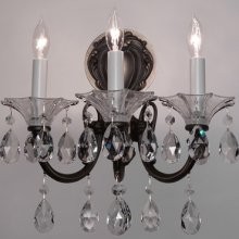 Classic Lighting 57053 RB CP Via Lombardi Wall Sconce in Roman Bronze with Crystalique-Plus