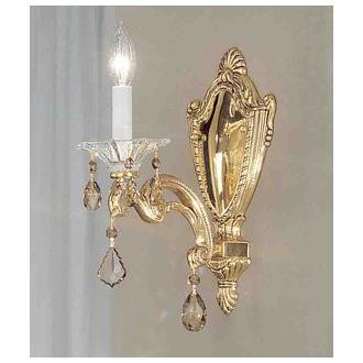 Classic Lighting 57101 SP CBK Via Firenze Wall Sconce in Silver Plate with Crystalique Black